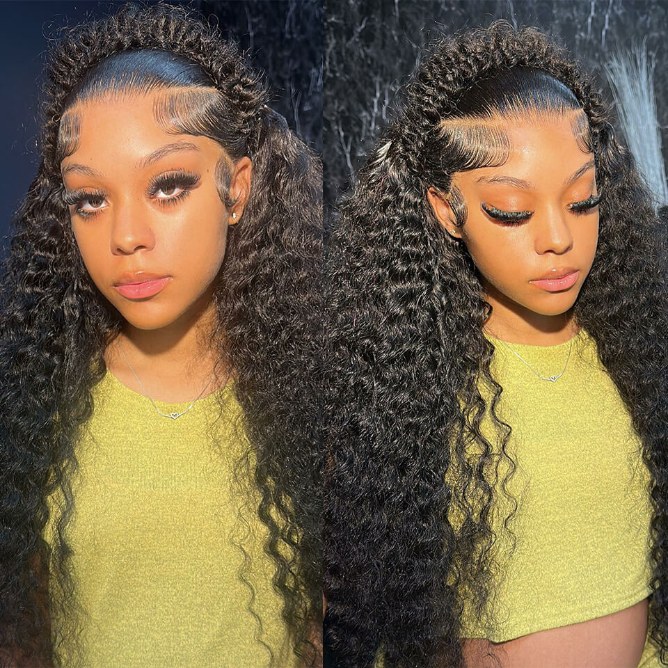 Jerry Curly Lace Frontal Wig Pre Plucked Baby Hair Human Hair HD Lace Wigs