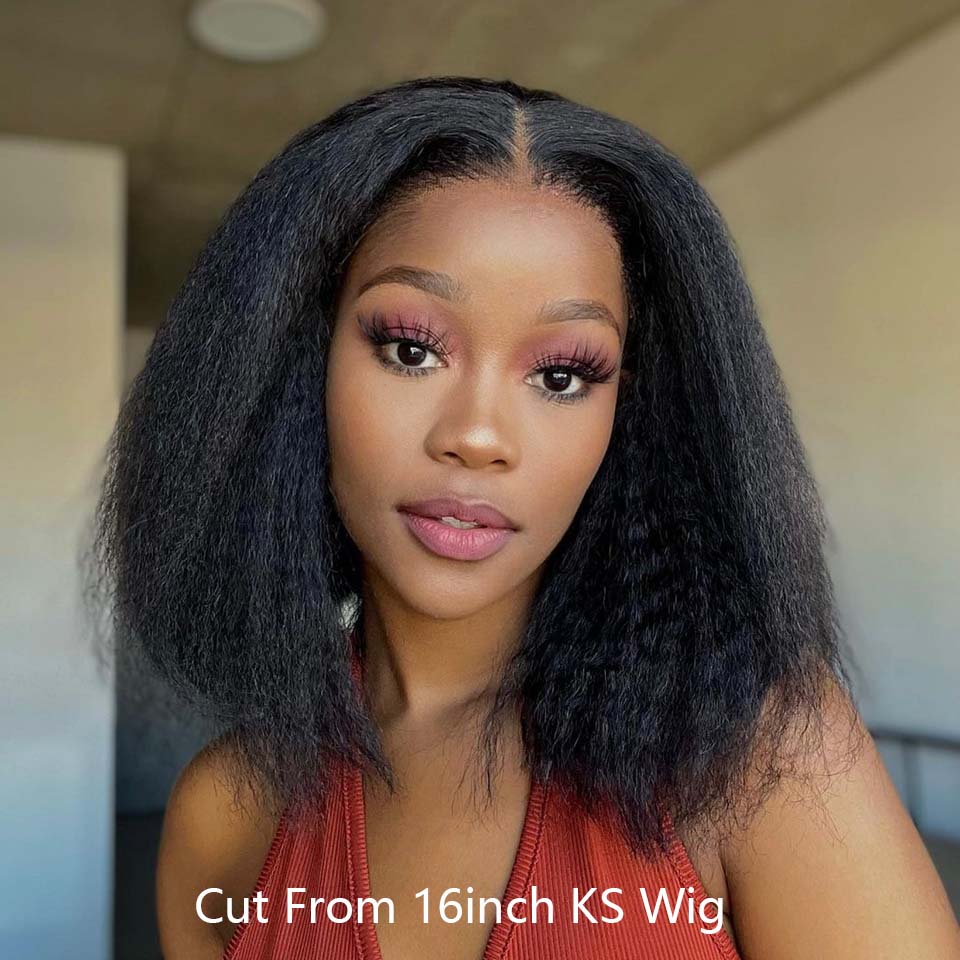 Kinky Straight 13x4 Lace Front Wigs Human Hair Pre-plucked HD Lace