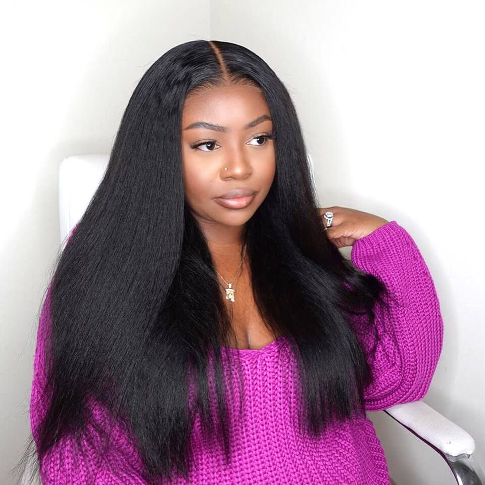 Brazilian Kinky Straight Human Virgin Hair Weave Extenstion 3Bundles Deals