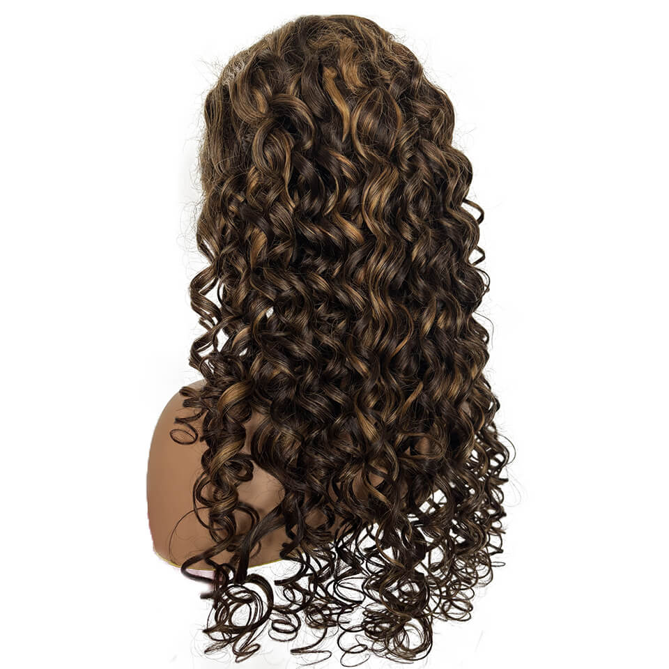 Blond Highlight  Bouncy Curly Lace Front Wigs Pre Plucked HD Wig 13*4 5*5 4*4 Invisible Wavy Lace Wigs