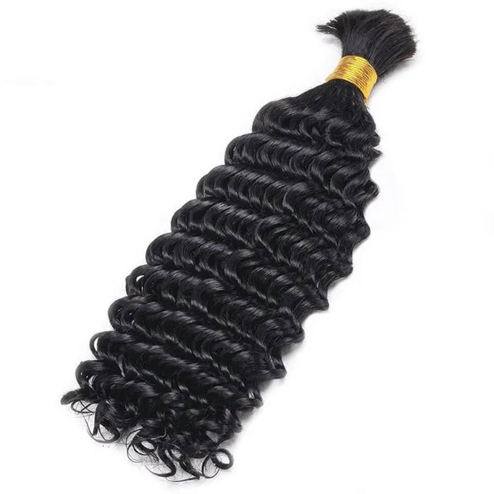 Human Hair Bulk for Braiding Deep Wave Virgin Human Hair 100g per Pc