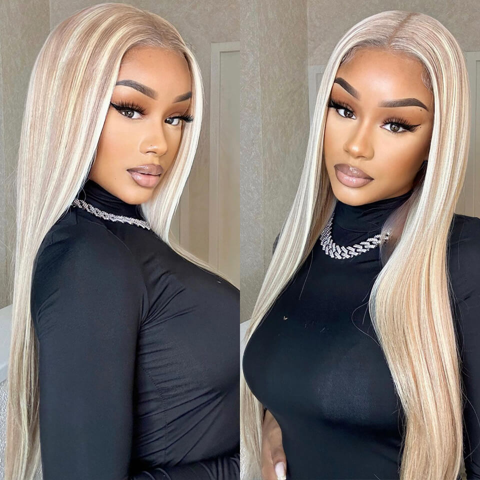 New Arrival Blonde Brown Highlights Straight & Body Wave 13x4 Lace Front Wigs #P10/613