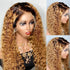 Ombre honey blond deep wave Lace front Wig 13x4 Glueless HD Human Hair Wigs