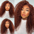 Reddish Brown Curly 5x5 Glueless HD Lace Wigs Pre-Cut and Pre plucked Human Hair Lace Wig