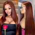 Reddish Brown Color Straight Human Hair HD lace Front Wigs