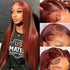 Reddish Brown Color Straight Human Hair HD lace Front Wigs