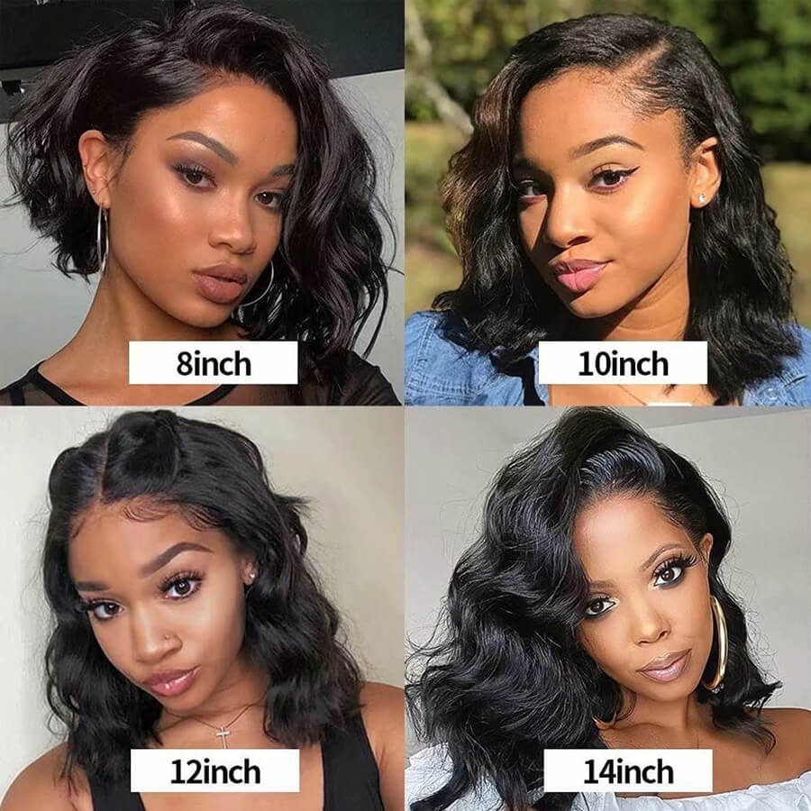 Flash Sale Human Hair short 13x4 lace front wigs bodyvwave straight curly style under $89