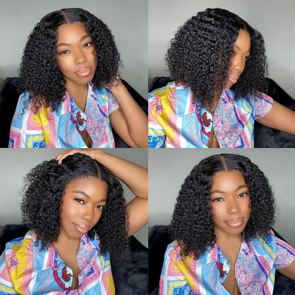 Jerry Curl 16inch Bob Wig13x4 Lace Front Wigs Human Hair HD Lace Pre Plucked With Baby Hair Natural Hairline