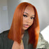 Ginger Orange Color Bob Wigs Straight Hair Lace Front Wigs