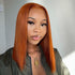 Ginger Orange Color Bob Wigs Straight Hair Lace Front Wigs