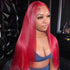 Red Color 13x4 HD Lace Front Wig Straight Virgin Human Hair Wigs