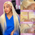 #613 Blonde Straight Human Hair Lace Front Wigs Pre-Plucked With Baby Hair