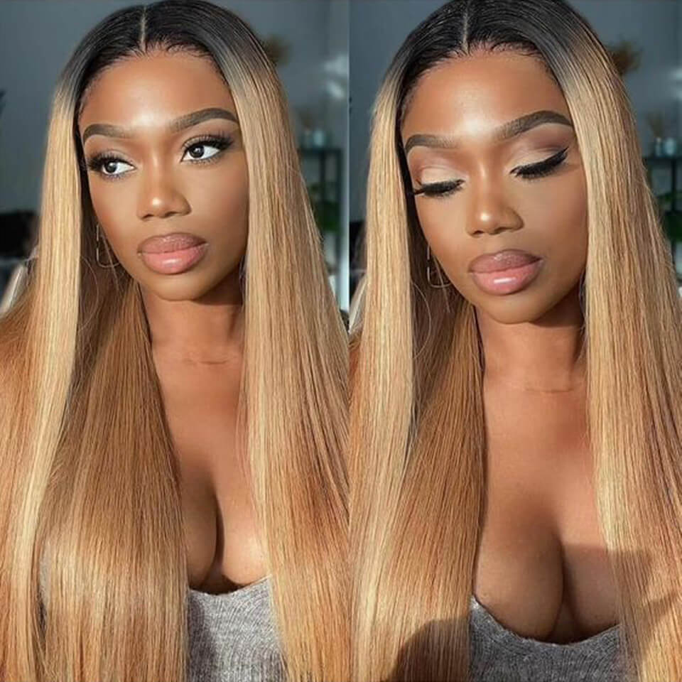 1B/27 Ombre Honey Blonde 13x4 HD Lace Front Wigs For Women 180%-250% Density