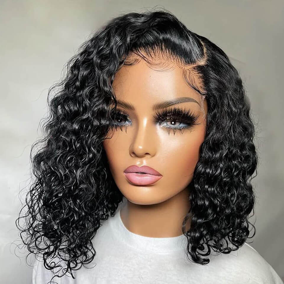 Wear Go Glueless Bob Lace Wig Water Wave 4x4 5x5 Pre Cut Human Hair HD Lace Wig