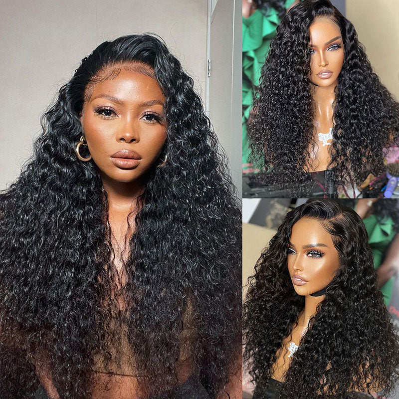 Water Wave HD Lace Front Wig Human Hair Wet and Wavy Natural High Density 13x4 Lace Front Wigs