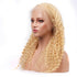 #613 Blonde Crimped Wigs Deep Wave 13x4 lace Long Blonde Human Hair Wig