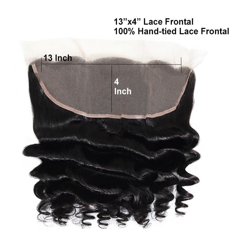 Loose Wave Human Hair 13x4 Pre Plucked Lace Frontal Closure Free Part