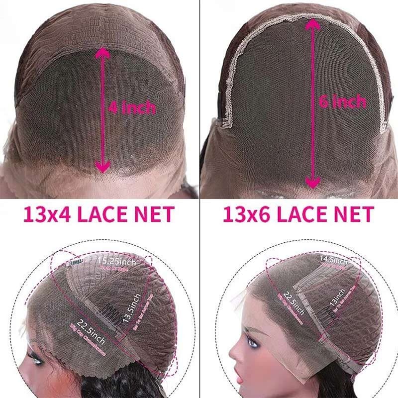 Deep Wave 13x6 HD Transparent Lace Front Wig Glueless Human Hair Wigs 250% Density