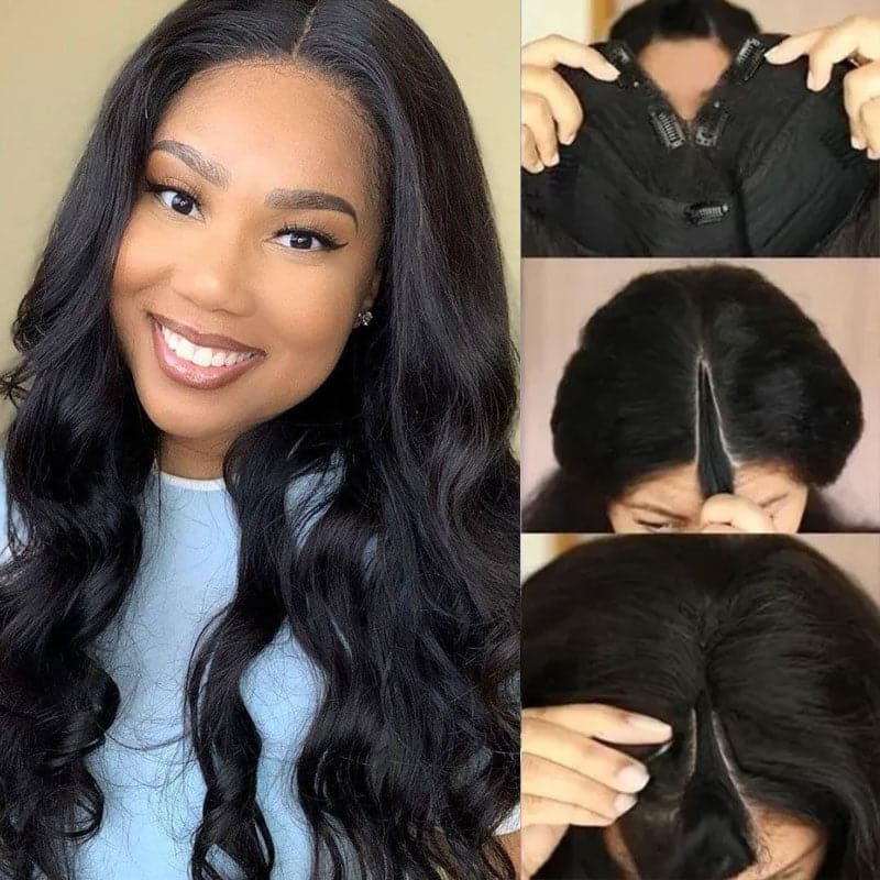 Body Wave V Part Wigs Upgrade U Part Human Hair Wig Without Leave out