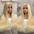 Inner Buckle Cute 613 Blonde 180% Density Straight 13x4 Lace Front Wig Layered Hair