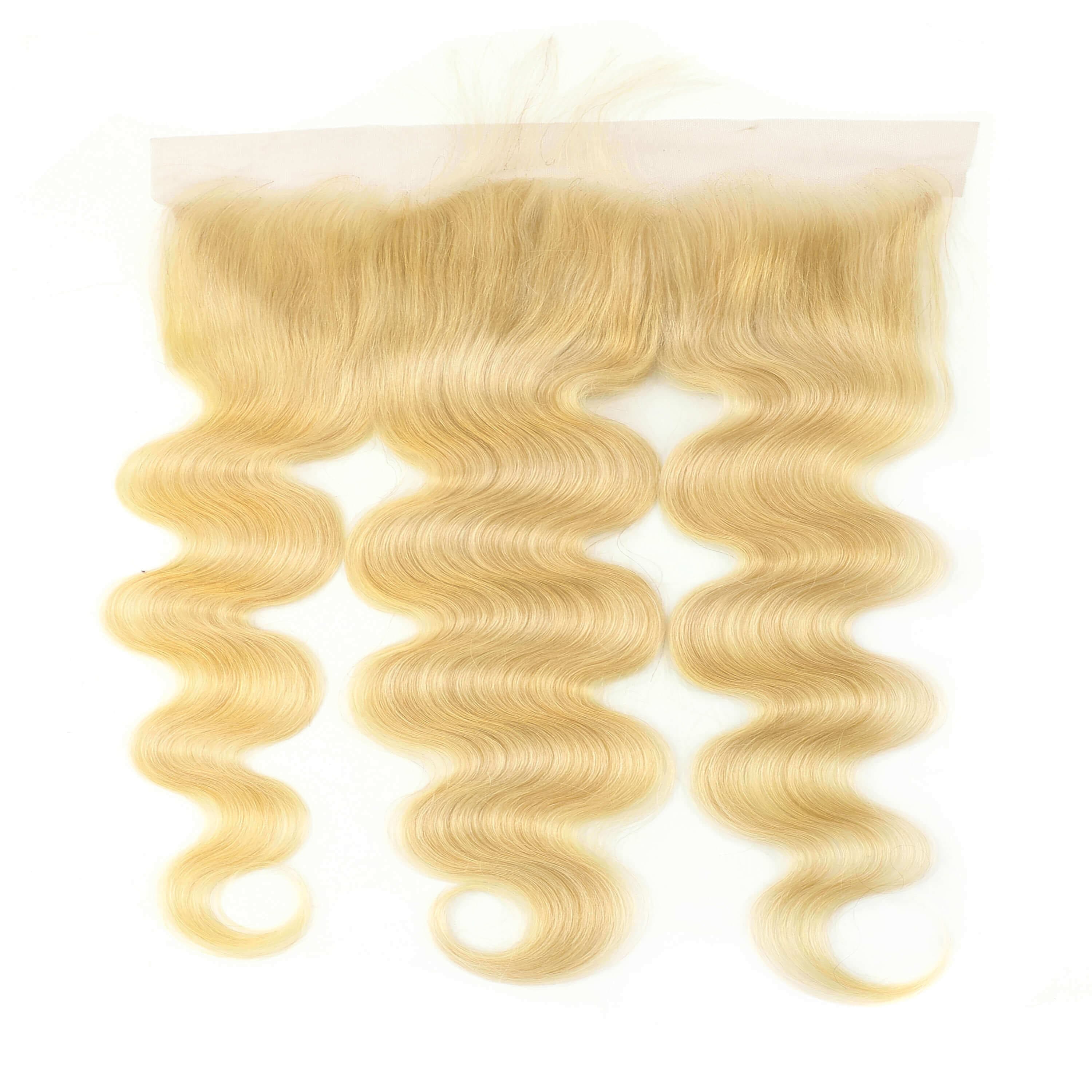 Brazilian Virgin Hair Pure 613 Blonde Color Body Wave 13x4 Lace Frontal