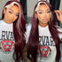 Burgundy & Blonde Skunk Stripe Straight HD Lace Front Wigs Human Hair Pre-Plucked Nature Hairline