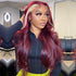 Burgundy & Blonde Skunk Stripe Straight HD Lace Front Wigs Human Hair Pre-Plucked Nature Hairline