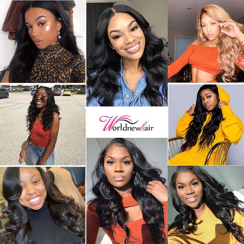 WorldNewHair Body Wave Hair 13x4 Ear To Ear Lace Frontal Closure