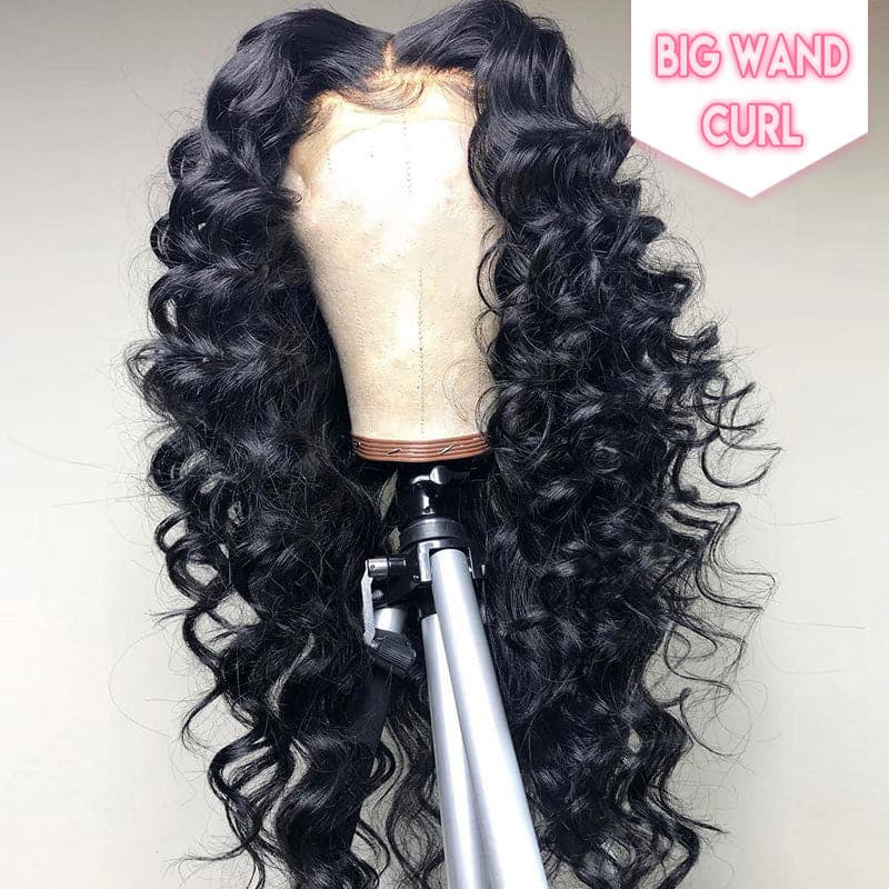 Wand Curl 180% Density Loose Deep13x4 HD Lace Human Hair Wig Natural Hairline