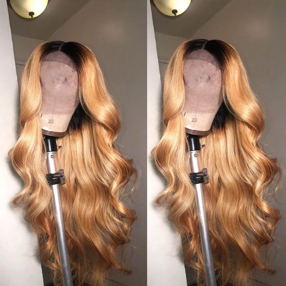 1B/27 Ombre Honey Blonde 13x4 HD Lace Front Wigs For Women 180%-250% Density