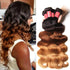 Body Wave Human Hair 3 Bundles Ombre Color Brazilian Remy Virgin Hair Weave