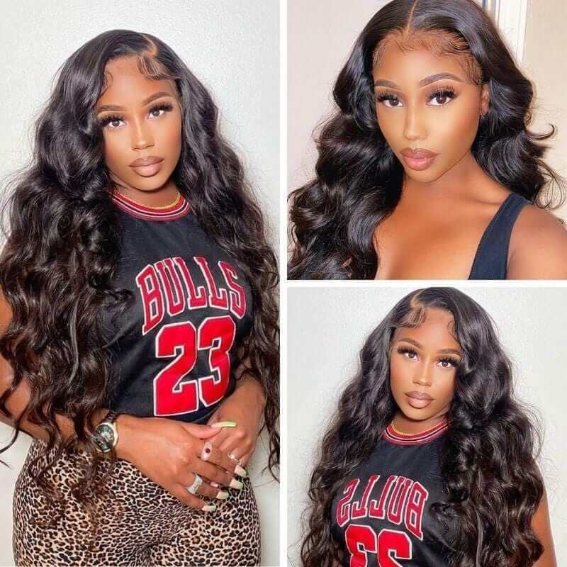 Body Wave 13x6 Transparent Lace Wig 100% Human Hair Wig 250% Density