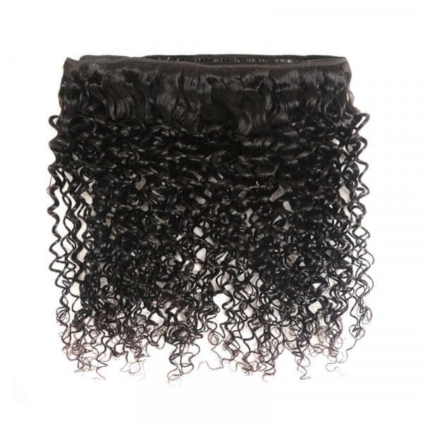 Kinky Curly Hair 4 Bundles With Lace Frontal Closure Brazilian Virgin Human Hair Weave For Black Women