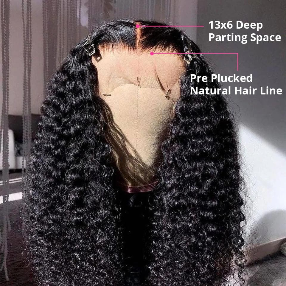 Skin Melt HD Lace Wigs Jerry Curly Hair 13x6 Lace Front Human Hair Wigs For Women