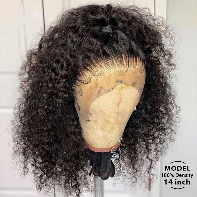 Short Curly 13x4 Bob Wig Lace Front Human Hair Wigs Pre Plucked For Women