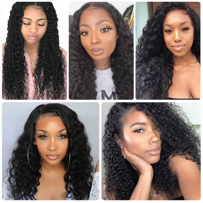 Cheap 4x4 Pre Plucked Deep Wave Lace Closure Non Remy Middle Free Part Closure