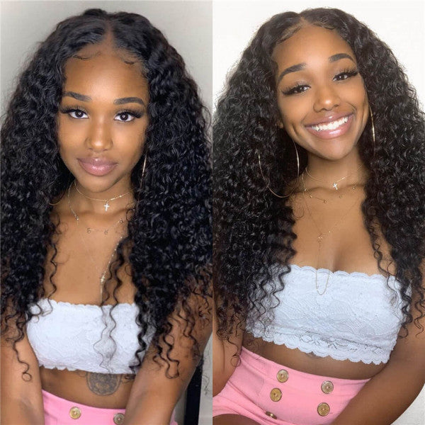 Deep Wave 4X4 Lace Wigs pre plucked human hair lace wig for black women