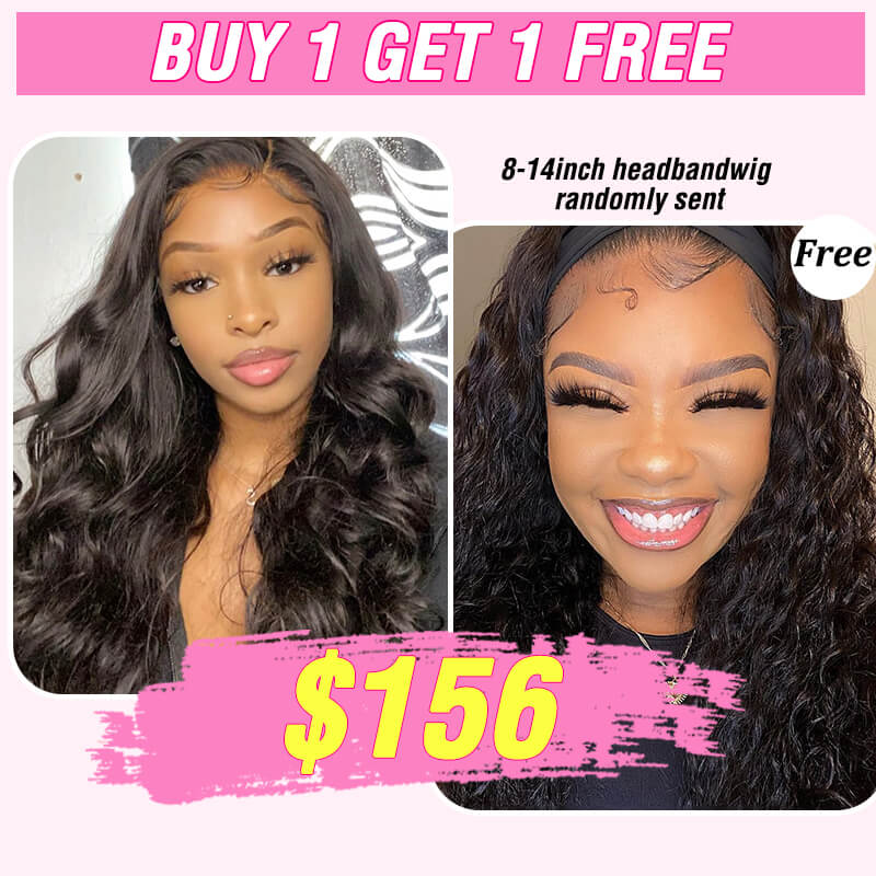 [Buy 1 Get 1 Free] $156= Body Wave HD Lace Front Wigs Send Free Headband Wig