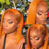 Ginger Orange Color Bob Wigs Straight Hair Lace Front Wigs