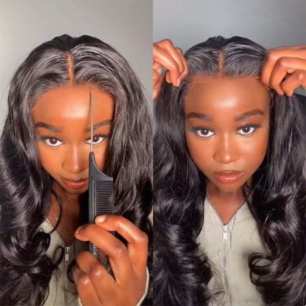 Wear And Go Wigs Body Wave Glueless 5x5 Lace Closure Wigs With Pre-Cut Lace