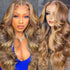 Ombre Highlight Lace Front Wig Body Wave Honey Blonde Human Hair Natural Density