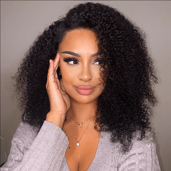 Kinky Curly HD Transparent Lace Wig Invisible 13x4 Lace Front Wigs Online Sale