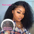 Worldnewhair T Part Wigs Kinky Curl Human Hair Wigs Natural Black