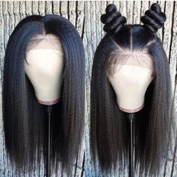 Kinky Straight 4x4 Lace Closure Wigs For Black Women 100% Human Hair Wigs