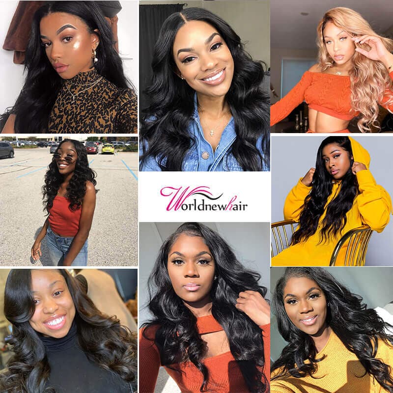 Body Wave Virgin Hair 4X4 Lace Closure Free Part Middle Part And Free Part