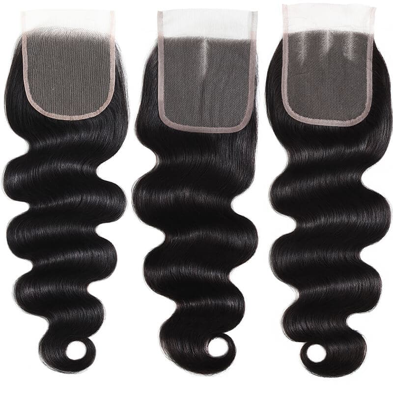 WorldNewHair 3pcs Brazilian Body Wave Hair Bundles With Lace Closure