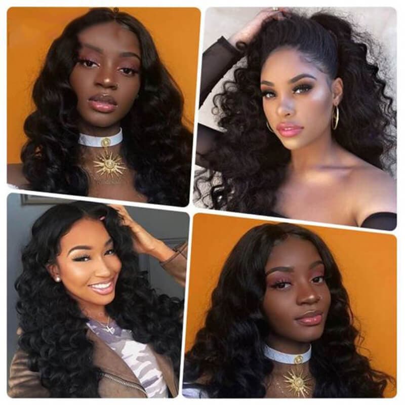 WorldNewHair Brazilian 13x4 Lace Frontal Closure With 3Bundles Loose Deep Wave Hair Extensions