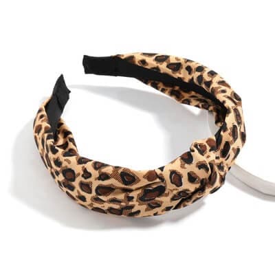 Leopard Pattern Knot Decor Headband For Women-Dark Color