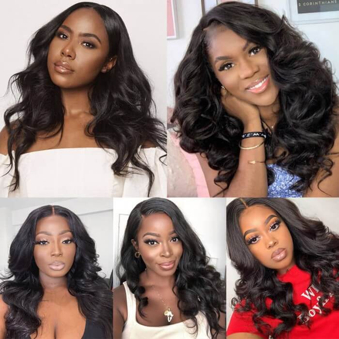 WorldNewHair Brazilian Loose Wave Human Hair 3 Bundles with 13*4 Lace Frontal