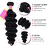 Loose Deep Wave Hair 3 Bundles with 4x4 Lace Closure Brazilian Virgin Human Hair Weft